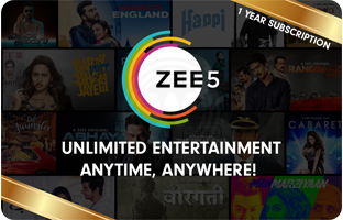 ZEE5 E-Gift Card - Rs. 499 for 12 month Regional Subscription