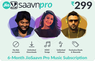 JioSaavn E-Gift Card - 6 Months Subscription - Rs 299