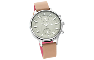 WoW! Fastrack Ruffles Beige Dial Leather Strap Watch