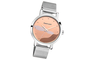 WoW! Fastrack Rose Gold Dial Steel Watch