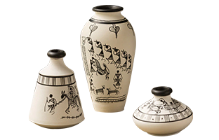 WoW! White Warli White Matkis (by Pepperfry)